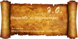Hegedűs Odisszeusz névjegykártya